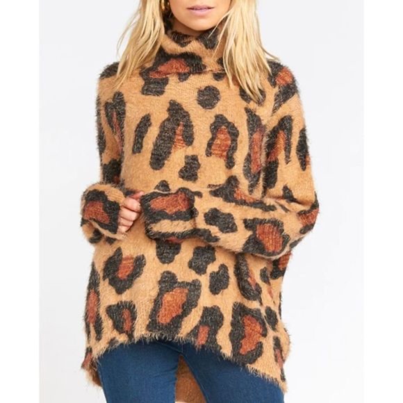 Show Me Your Mumu Fatima Turtleneck Cheetah Fever Sweater size S - Picture 2 of 5